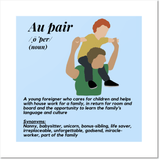 Au pair definitions- blue male Posters and Art